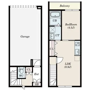 ディオーサガレージ【1階】の間取り
