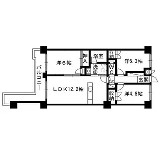 ドリームハイツ北仙台【403号室】の間取り
