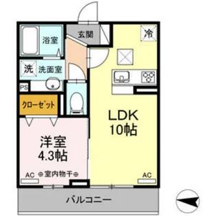 DーROOM木町通【1階】の間取り