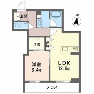 マグノリア上杉【1階】の間取り