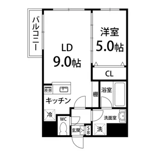 カルロ定禅寺通【1301号室】の間取り