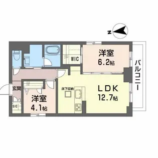 シャーメゾン新寺Ⅱ【1階】の間取り
