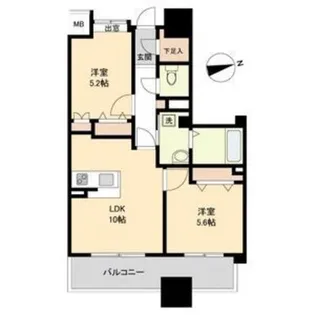 パークフラッツ五橋【301号室】の間取り