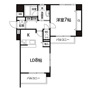 ヴィアーレ広瀬【10階】の間取り
