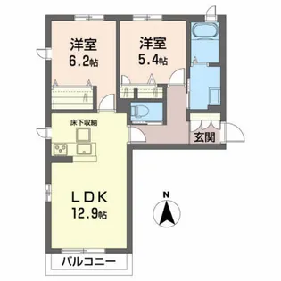 シャーメゾン薬師堂Ⅱ【201号室】の間取り