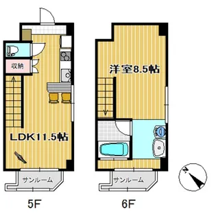サンボルグなかくら【1501号室】の間取り