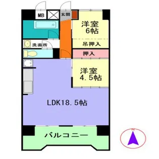 オーロラビル【12階】の間取り