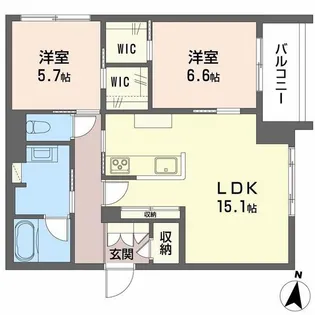 Albemarle上杉【2階】の間取り