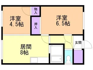 上山アパート【2F左号室】の間取り