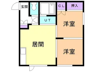 学)ハイツ新生【102号室】の間取り