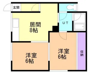 №1福盛ハイツA棟【2号室】の間取り