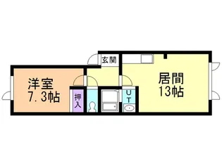 ピュアWEST【201号室】の間取り