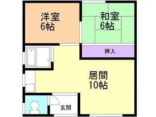 福寿荘【201(右上)号室】の間取り