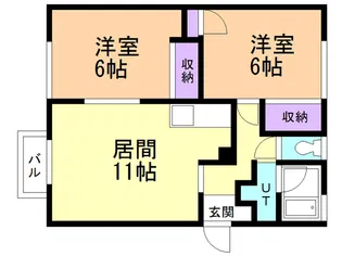 グランドール登別本町【202号室】の間取り