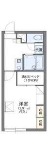 レオパレスシェソワ【109号室】の間取り