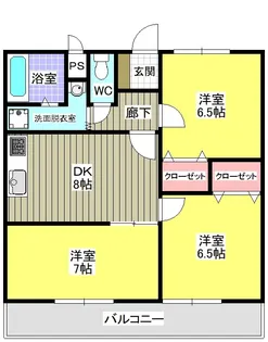 ディアオオイソ【301号室】の間取り