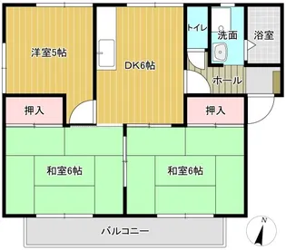エステイト美の浜C【206号室】の間取り