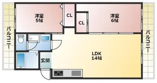 オークレジデンス【302号室】の間取り