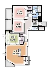 サンマークス大日G棟 【2502号室】の間取り