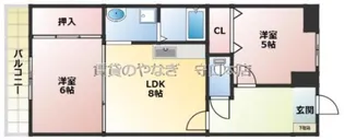 レジデンス鶴見緑地【404号室】の間取り