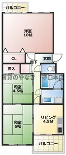 守口東ピラミッドマンション【3階】の間取り