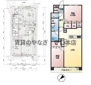 グランドパレス守口【704号室】の間取り