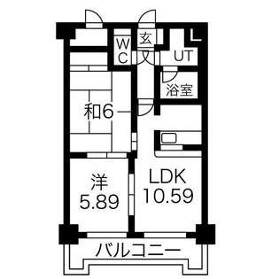 ドミ22山鼻【3階】の間取り