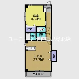 アヴニール【201号室】の間取り