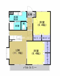 クオリティ清風【203号室】の間取り