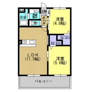 アーク プレイス【202号室】の間取り