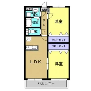 Sun Valley伊敷【205号室】の間取り