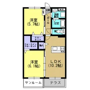 メゾン・ド f【102号室】の間取り