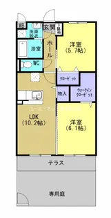 エトワール郡山【102号室】の間取り