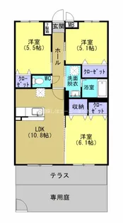 エトワール郡山【101号室】の間取り