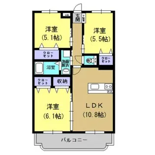 エトワール郡山【3階】の間取り
