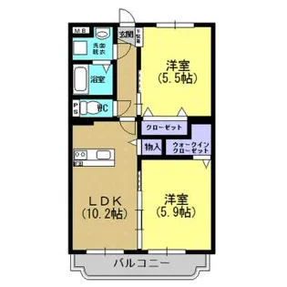 ピースフル空【105号室】の間取り