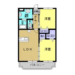 2LDKの間取り画像