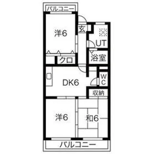伊敷スカイハイツ【305号室】の間取り