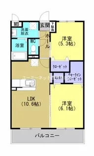 サニーヒルズ坂元【203号室】の間取り