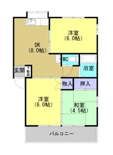 ウィングヒルズ【101号室】の間取り