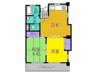 2LDKの間取り画像