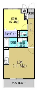 アベニール荒田【402号室】の間取り