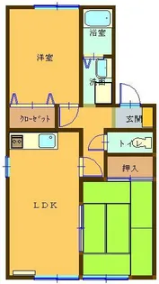 セジュール友B棟【103号室】の間取り