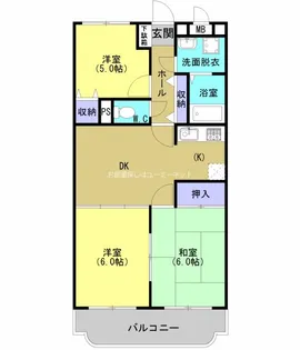 リリィHIGASHI【605号室】の間取り