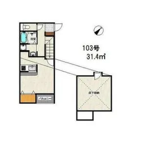 クレセント【1階】の間取り