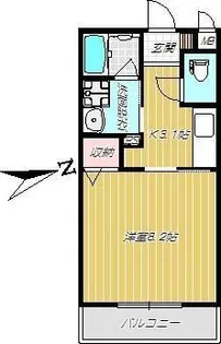 フリーディオ荒田【1階】の間取り