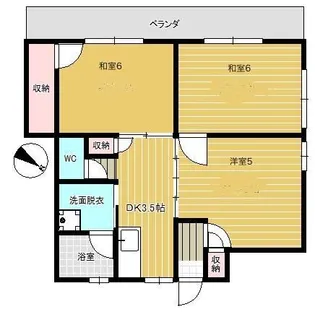 メゾンドブランシュ鴨池【3階】の間取り