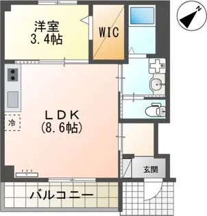 オレンジクレスト【1階】の間取り