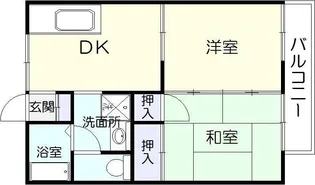 セジュールかんのかどB棟【2階】の間取り