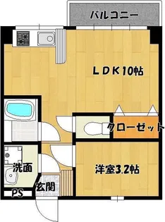 セントラルシティ照国【202号室】の間取り